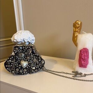 Black Beaded Handbag with Silver Accents - Sarah’s Bag - Made in Lebanon